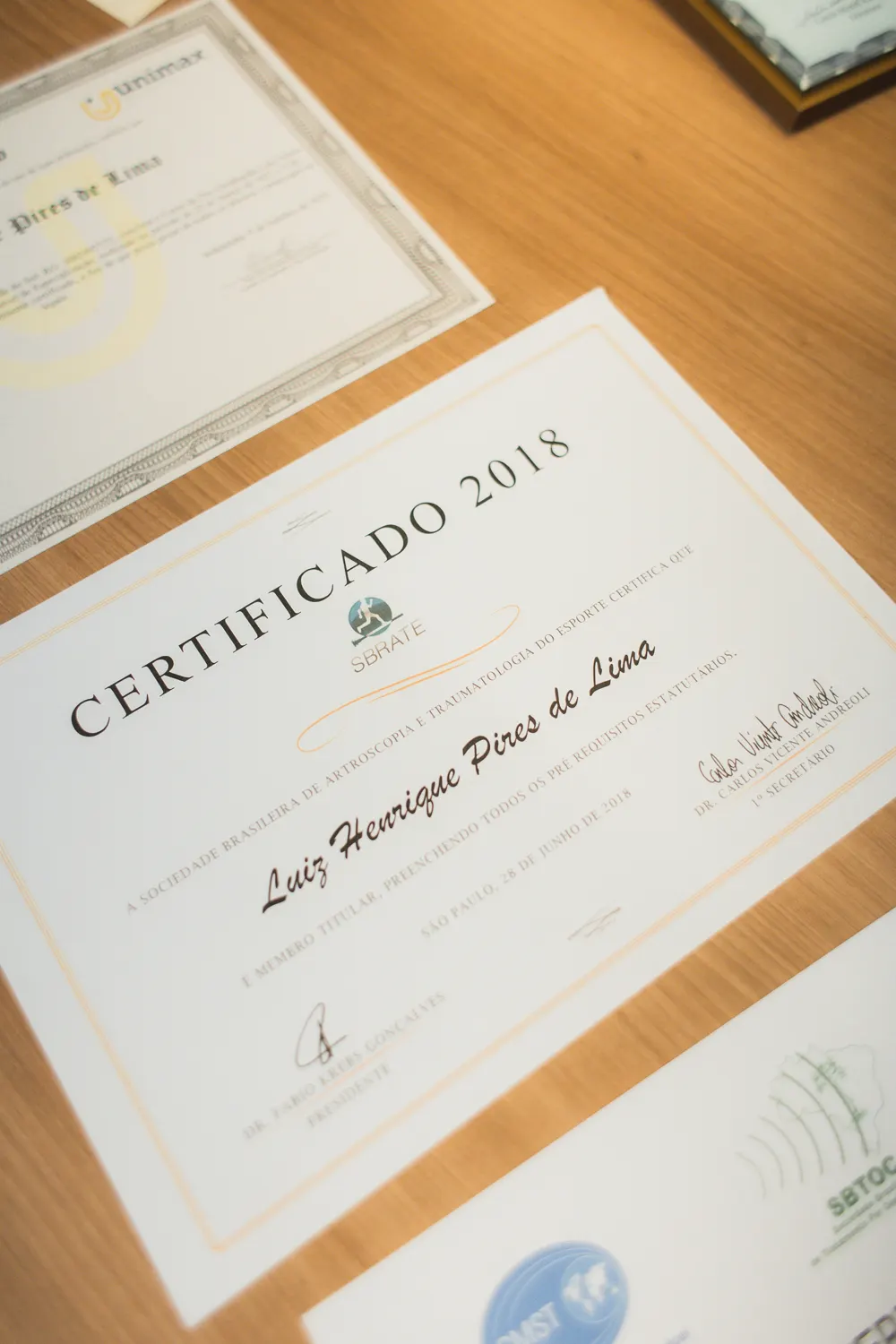 Certificado de titulação do Dr. Luiz Henrique Pires de Lima 7
